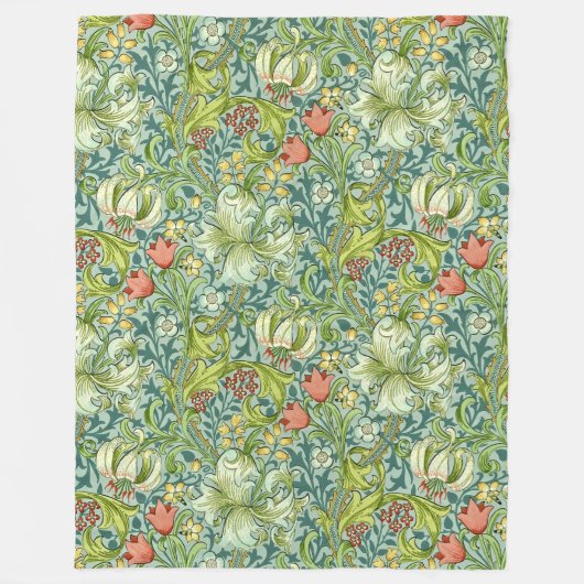 William Morris Golden Lily  Floral Design Fleece Deken (Voorkant)