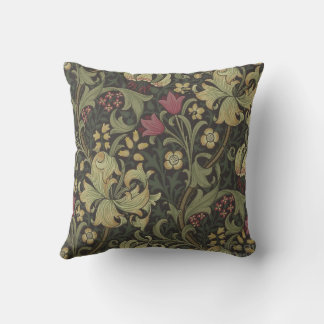 william-morris-golden-lily-houtskool-zwart-goud kussen