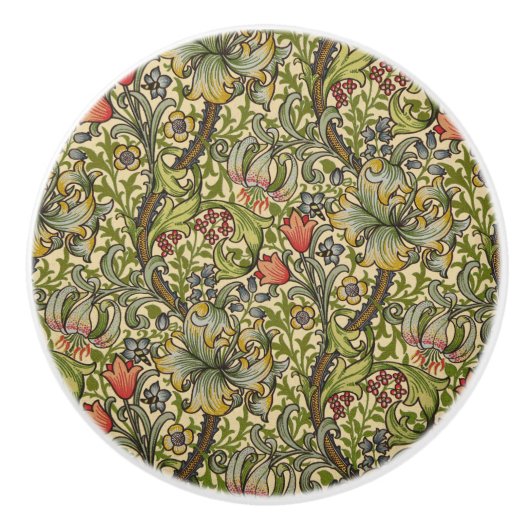 William Morris Golden Lily Keramische Knop (Voorkant)