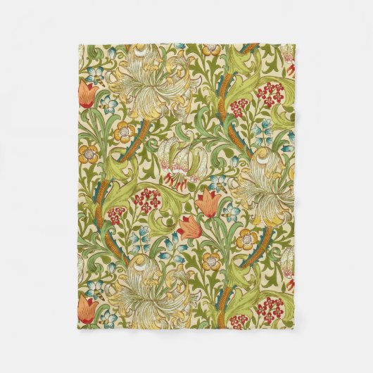 William Morris Golden Lily  Pre-Raphaelite Fleece Deken (Voorkant)
