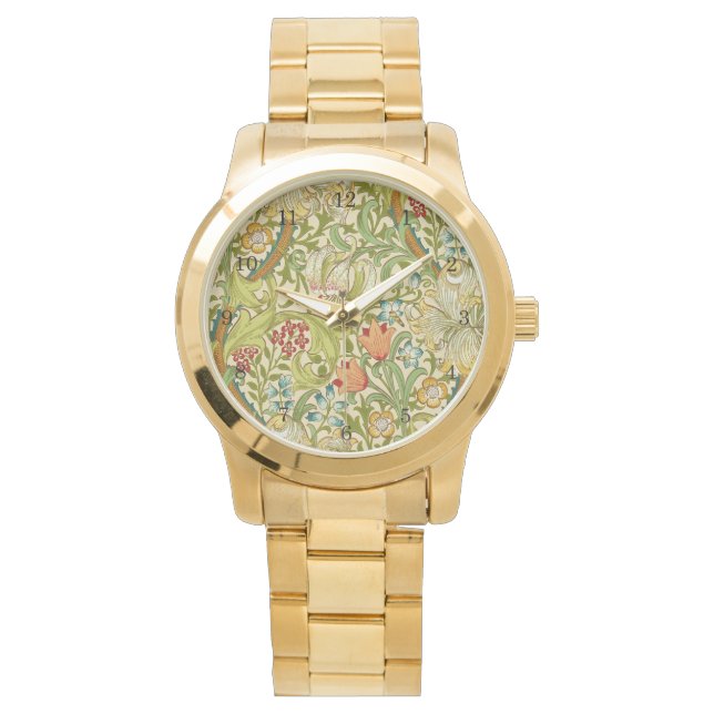 William Morris Golden Lily  Pre-Raphaelite Horloge (Voorkant)