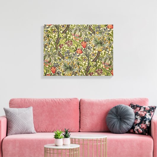 William Morris Golden Lily Restored Pattern Canvas Afdruk (Insitu (Woonkamer))