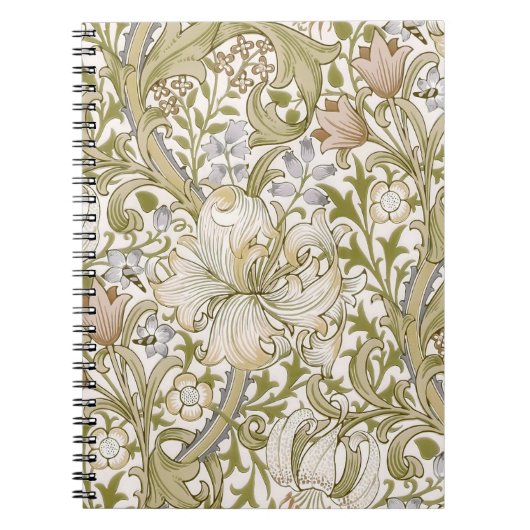 William Morris Golden Lily Tuin Bloem Klassieker Notitieboek (Voorkant)