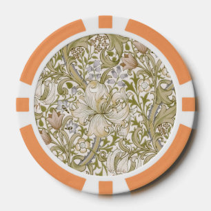 William Morris Golden Lily Tuin Bloem Klassieker Poker Chips