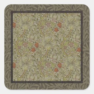 William Morris Golden Lily Willow Bough Patroon Vierkante Sticker