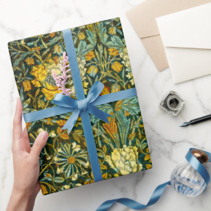 William Morris Gouden Kamperfoelie Bloem Behang Cadeaupapier