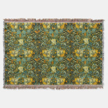 William Morris Gouden Kamperfoelie Bloem Behang
