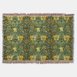 William Morris Gouden Kamperfoelie Bloem Behang Deken