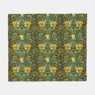William Morris Gouden Kamperfoelie Bloem Behang Fleece Deken