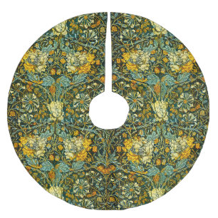 William Morris Gouden Kamperfoelie Bloem Behang Kerstboom Rok
