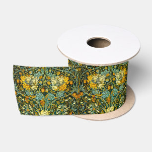 William Morris Gouden Kamperfoelie Bloem Behang Lint