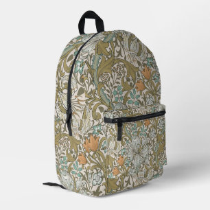 William Morris Gouden Lelie Blauw Goud Klassiek Bedrukte Rugzak