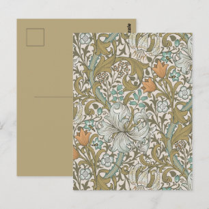 William Morris Gouden Lelie Blauw Goud Klassiek Briefkaart