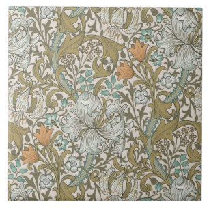 William Morris Gouden Lelie Blauw Goud Klassiek Tegeltje