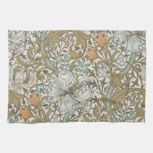 William Morris Gouden Lelie Blauw Goud Klassiek Theedoek