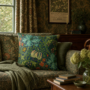 William Morris Gouden Lelie Bloempatroon Kussen