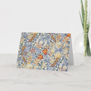 William Morris Gouden Lelie Victoriaans Behang Bedankkaart