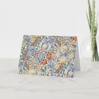 William Morris Gouden Lelie Victoriaans Behang Bedankkaart