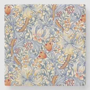 William Morris Gouden Lelie Victoriaans Behang Stenen Onderzetter