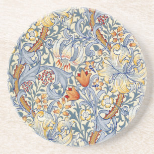 William Morris Gouden Lelie Victoriaans Behang Zandsteen Onderzetter