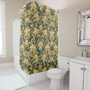 William Morris Gouden Lelie Vintage Pre-Raphaelite Douchegordijn