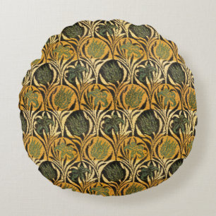 William Morris Gouden Tulp Lelie Vintage Behang Rond Kussen