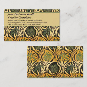 William Morris Gouden Tulp Lelie Vintage Behang Visitekaartje
