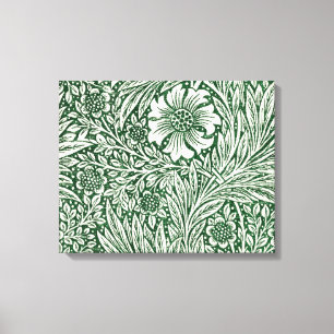william morris goudsbloem groen bloem canvas afdruk