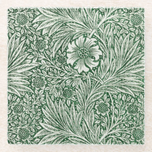 william morris goudsbloem groen bloem glazen onderzetter