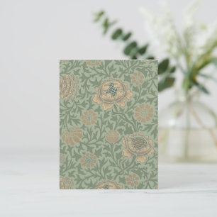 William Morris Grafton bloempatroon saliegroen  Briefkaart