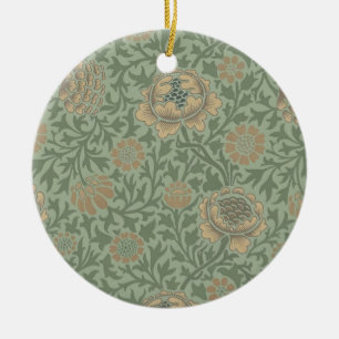 William Morris Grafton bloempatroon saliegroen Keramisch Ornament