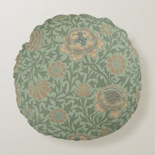 William Morris Grafton bloempatroon saliegroen Rond Kussen