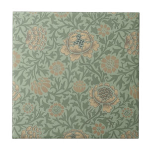 William Morris Grafton bloempatroon saliegroen Tegeltje