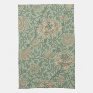 William Morris Grafton bloempatroon saliegroen Theedoek