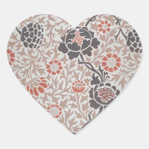 William Morris Grafton Botanische Kunst Design Hart Sticker