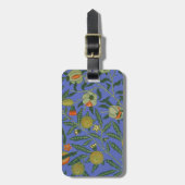William Morris Granaatappel Blauw Kleurrijk Behang Bagagelabel (Voorkant verticaal)