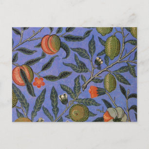 William Morris Granaatappel Blauw Kleurrijk Behang Briefkaart