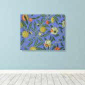 William Morris Granaatappel Blauw Kleurrijk Behang Canvas Afdruk (Insitu (Houten vloer))