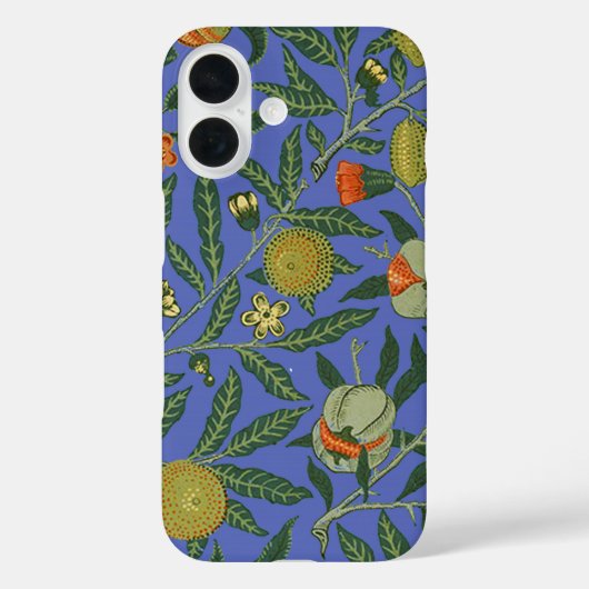 William Morris Granaatappel Blauw Kleurrijk Behang Case-Mate iPhone Case (Achterkant)