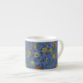 William Morris Granaatappel Blauw Kleurrijk Behang Espresso Kop (Voorkant rechts)