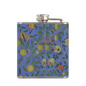 William Morris Granaatappel Blauw Kleurrijk Behang Heupfles (Achterkant)