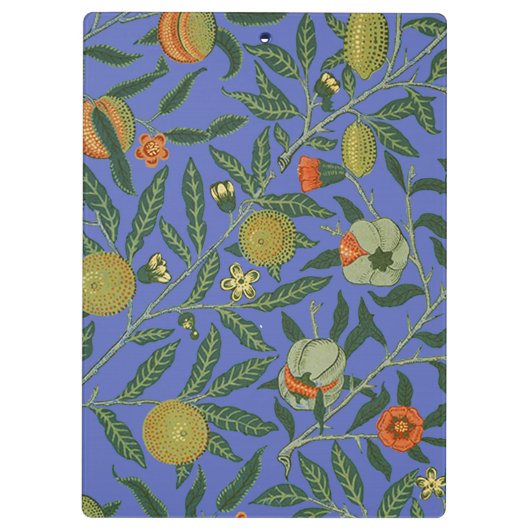 William Morris Granaatappel Blauw Kleurrijk Behang Klembord (Achterkant)