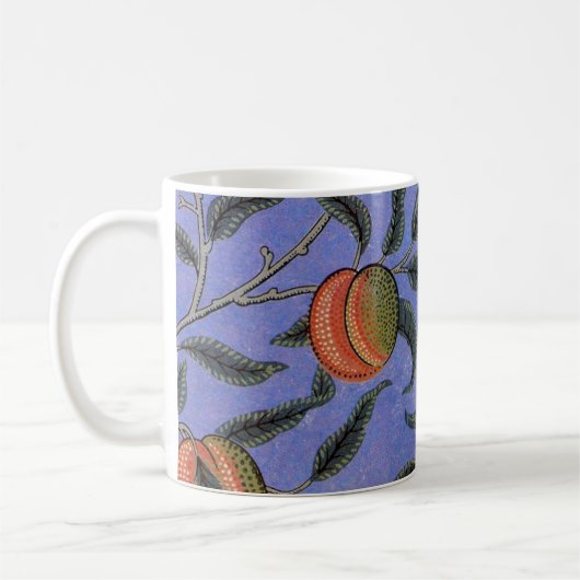 William Morris Granaatappel Blauw Kleurrijk Behang Koffiemok (Links)