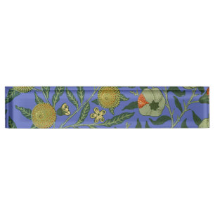William Morris Granaatappel Blauw Kleurrijk Behang Naambordje