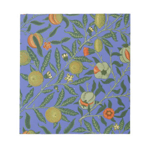 William Morris Granaatappel Blauw Kleurrijk Behang Notitieblok