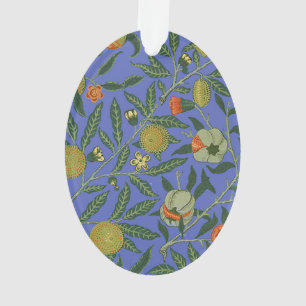 William Morris Granaatappel Blauw Kleurrijk Behang Ornament