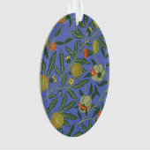 William Morris Granaatappel Blauw Kleurrijk Behang Ornament (voorkant)