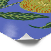 William Morris Granaatappel Blauw Kleurrijk Behang Perfect Poster (Hoek)