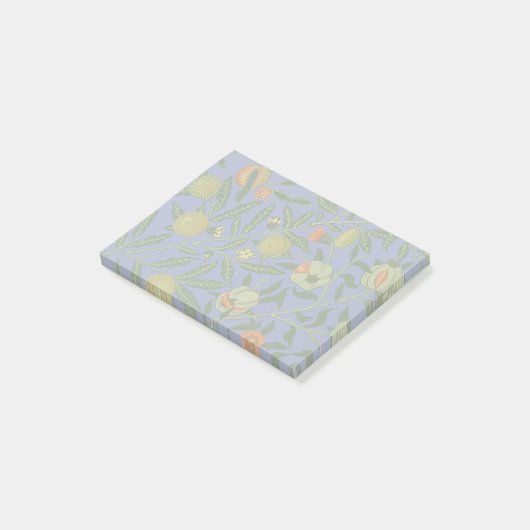 William Morris Granaatappel Blauw Kleurrijk Behang Post-it® Notes (Schuin)