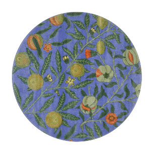 William Morris Granaatappel Blauw Kleurrijk Behang Snijplank